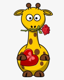 Cartoon Giraffe Valentine, HD Png Download, Transparent PNG