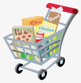 Shopping Cart Clipart - Grocery Shopping Clipart, HD Png Download, Transparent PNG