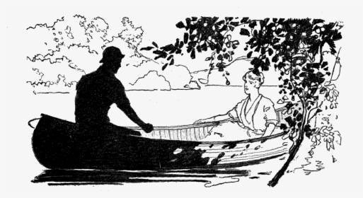 Couple Romantic Canoe Illustration - Canoe Art Couple, HD Png Download, Transparent PNG