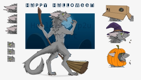 Halloween Sergal P2u Lineart - Cartoon, HD Png Download, Transparent PNG