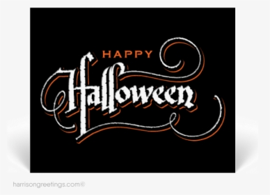Transparent Happy Halloween Text Png - Halloween Hand Lettering, Png Download, Transparent PNG