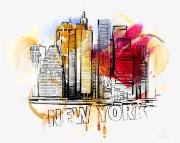 New York City Skyline Vector Illustration Print - New York City Illustration, HD Png Download, Transparent PNG