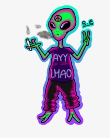 Ary Ma0 Clip Art Pink Fictional Character Purple Cartoon - Ayy Lmao Alien Png, Transparent Png, Transparent PNG