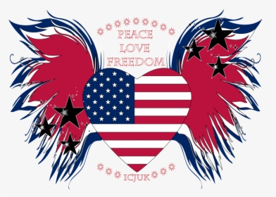 Transparent Us Flag Clip Art - Heart Usa Flag Png, Png Download, Transparent PNG