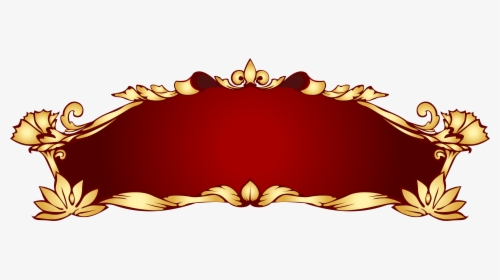 Red Gold Art Nouveau Banner Clip Arts - Clip Art Banner Png, Transparent Png, Transparent PNG