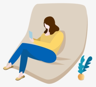 Sofa Home Character Warm Png And Vector Image - Sitting, Transparent Png, Transparent PNG