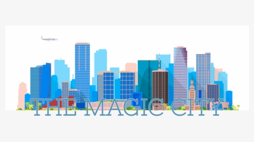 City Of Miami Skyline Vector - City Miami Png, Transparent Png, Transparent PNG