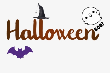 Halloween Text Bat Ghost Spider, HD Png Download, Transparent PNG
