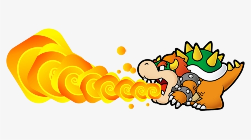 Fireball Clipart Video Game - Paper Mario Bowser Fire, HD Png Download, Transparent PNG