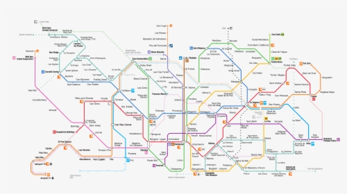 Pdf Barcelona Metro Map, HD Png Download, Transparent PNG