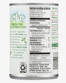 Green Giant Canned Sweet Peas Nutrition Label, HD Png Download, Transparent PNG