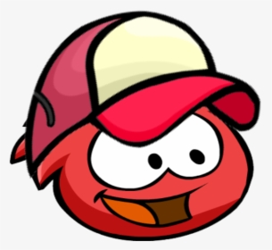 Red Puffle With Baseball Cap , Png Download, Transparent Png, Transparent PNG