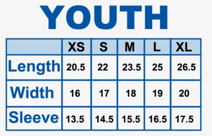 Thrasher Youth Size Chart, HD Png Download, Transparent PNG