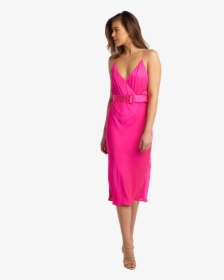 Reagan Midi Dress In Colour Shocking Pink - Bardot Shock Pink Dress, HD Png Download, Transparent PNG