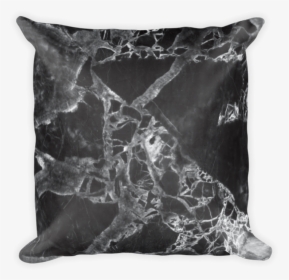 Black Marble Square Pillow - Cushion, HD Png Download, Transparent PNG
