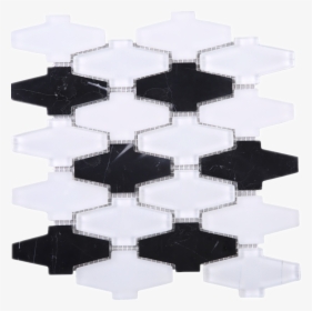 Crossroad Pattern White Glass With Black Marble Mosaic - Coffee Table, HD Png Download, Transparent PNG