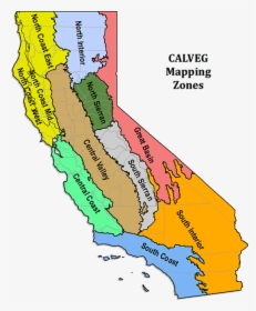 California Map With Calveg Zone Outlined And Labeled, - Vegetation Zone, HD Png Download, Transparent PNG