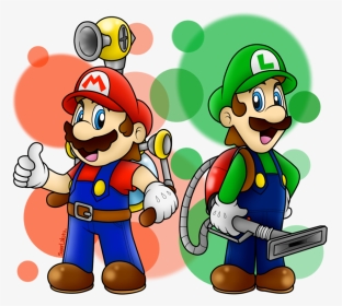 Mario Fire Luigi Thunder , Png Download - Super Mario Sunshine And Luigi's Mansion, Transparent Png, Transparent PNG