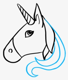 How To Draw Unicorn Emoji - Emoji Unicorn Drawing Head, HD Png Download, Transparent PNG