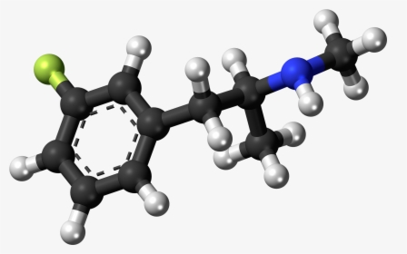 3-fluoromethamphetamine Molecule Ball - Methamphetamine Ball And Stick, HD Png Download, Transparent PNG