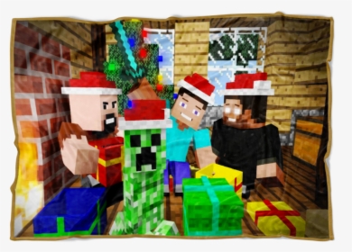 Minecraft Merry Christmas Fleece Blanket Eat Sleep - Minecraft Creeper Face, HD Png Download, Transparent PNG