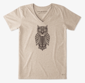 Women S Magic Owl Crusher Vee - Life Is Good Owl T Shirt, HD Png Download, Transparent PNG
