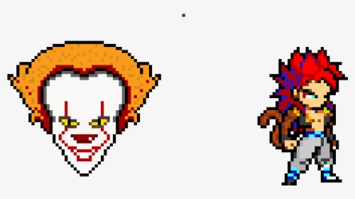 Pennywise And Super Saiyen 4 Gogito - Pixel Art Minecraft Pennywise, HD Png Download, Transparent PNG