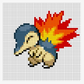 Cyndaquil Perler Bead Pattern / Bead Sprite - Cyndaquil Cross Stitch Pattern, HD Png Download, Transparent PNG