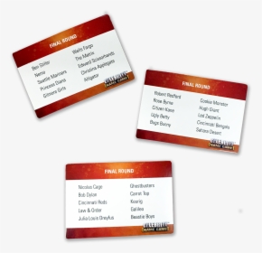 Celebrity Name Game Cards, HD Png Download, Transparent PNG