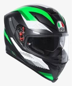 Green Agv Motorcycle Helmet, HD Png Download, Transparent PNG