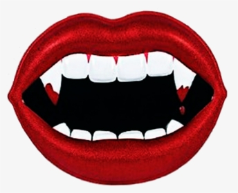 Vampire Lips Redlips Fangs @darkestocean - Vampire Teeth Photo Booth, HD Png Download, Transparent PNG