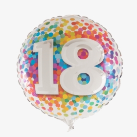 18 Rainbow Confetti - Balloon, HD Png Download, Transparent PNG