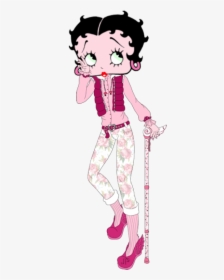 Betty Boop Spring Pink And Walking Stick - Betty Boop, HD Png Download, Transparent PNG