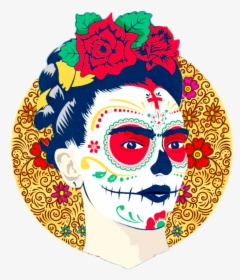 %0a - Drawing Frida Kahlo Sugar Skull, HD Png Download, Transparent PNG