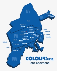 3d Blue Map Of Colours Inc Store Locations With Plot - Poster, HD Png Download, Transparent PNG