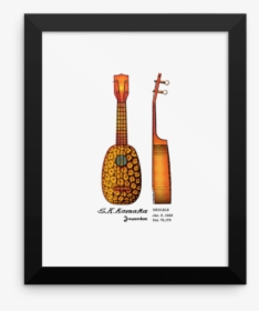 Pineapple Ukulele Wall Art 1 Framed  								data-caption - Fiddle, HD Png Download, Transparent PNG
