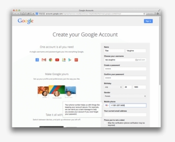 Opening An Account In Gmail, HD Png Download, Transparent PNG