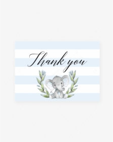 Elephant Baby Shower Thank You Cards By Littlesizzle - Greeting Card, HD Png Download, Transparent PNG