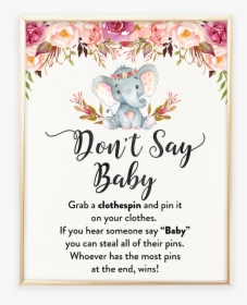 Elephant Baby Shower Games Don T Say Baby Printable - My Water Broke Baby Shower Game Printable, HD Png Download, Transparent PNG