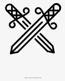 Crossed Swords Coloring Page - Espadas De Cruzadas Png, Transparent Png, Transparent PNG
