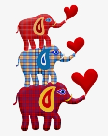 Stacked Elephant Elephant Toy Plaid Elephant - Giovedi Buongiorno Vintage, HD Png Download, Transparent PNG