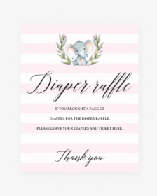 Girl Baby Shower Diaper Raffle Sign With Watercolor - Diaper, HD Png Download, Transparent PNG