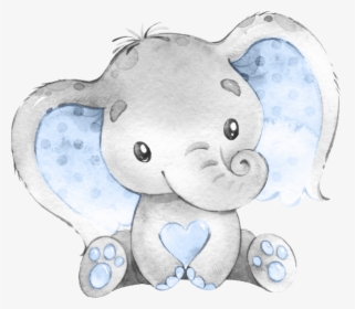 Watercolor Baby Elephant Clipart, HD Png Download, Transparent PNG