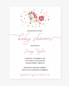 Unicorn Baby Shower Invitation Template, HD Png Download, Transparent PNG