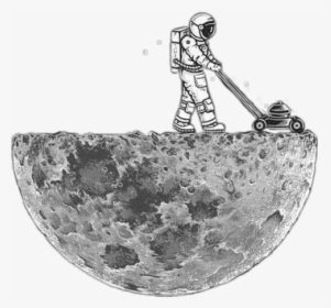 #luna #moon #medialuna #lunas - Astronaut Mowing The Moon, HD Png Download, Transparent PNG
