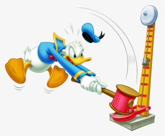Png Stock Carnival Games Clipart - Donald Duck With Hammer, Transparent Png, Transparent PNG