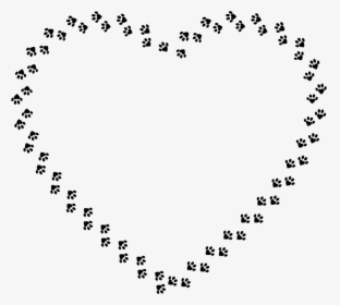 Heart Paw Prints Heart - Paw Print Border Free Heart, HD Png Download, Transparent PNG