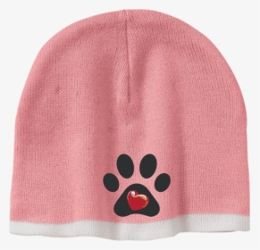 My Heart Paw Print Embroidered Beanie , Png Download - Beanie, Transparent Png, Transparent PNG