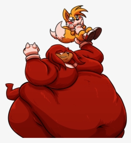 Handful Of Tails - Fat Sonic Tails Knuckles, HD Png Download, Transparent PNG