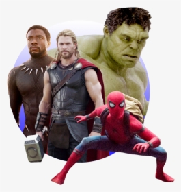 Photo Illustration Of Black Panther Thor The Hulk And - Stan Lee Most Famous Characters, HD Png Download, Transparent PNG